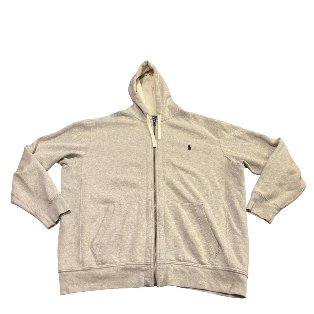 Polo Ralph Lauren Mens 2XLT Grey Fullβ Zip Hoodie and Sweatpants Tracksuit Set